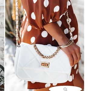 NWT VICI QUILTED WHITE CROSSBODY